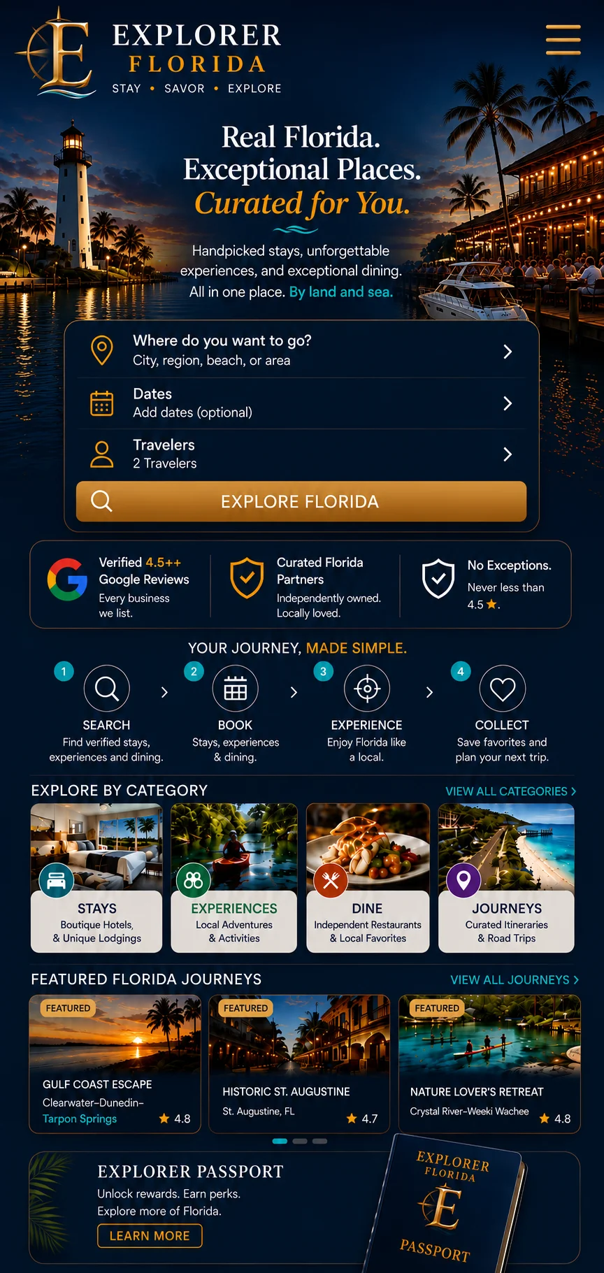 Preview of the Explorer Florida consumer discovery platform